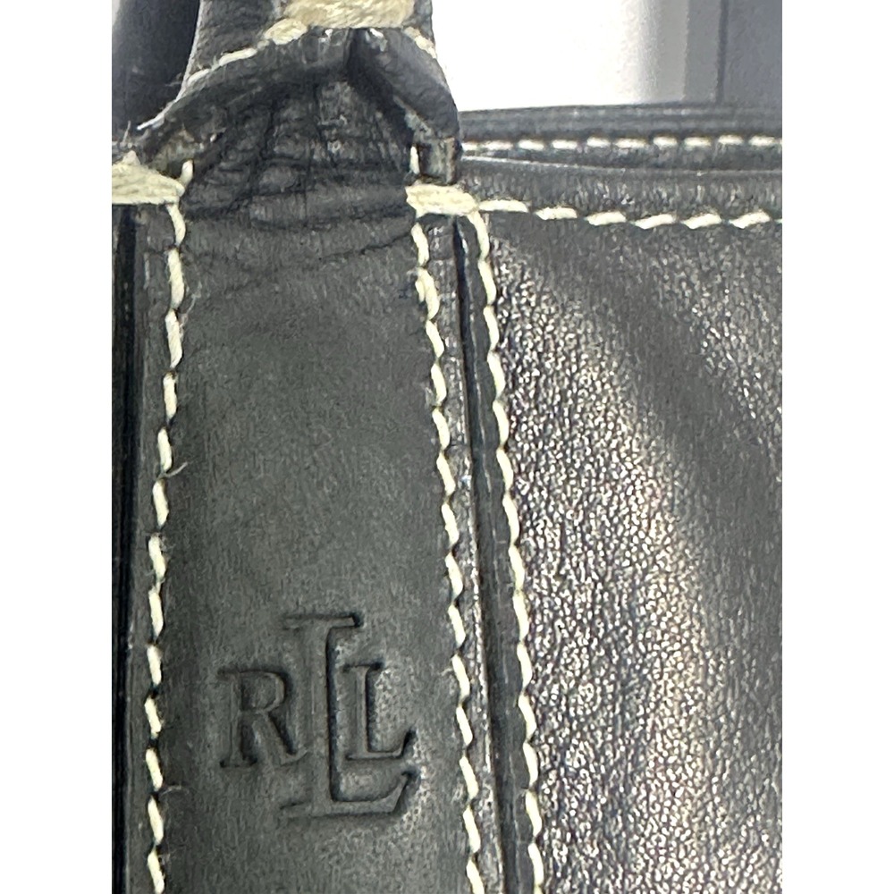Ralph Lauren (LRL) Black Leather Tote Handbag - Picture 12 of 16